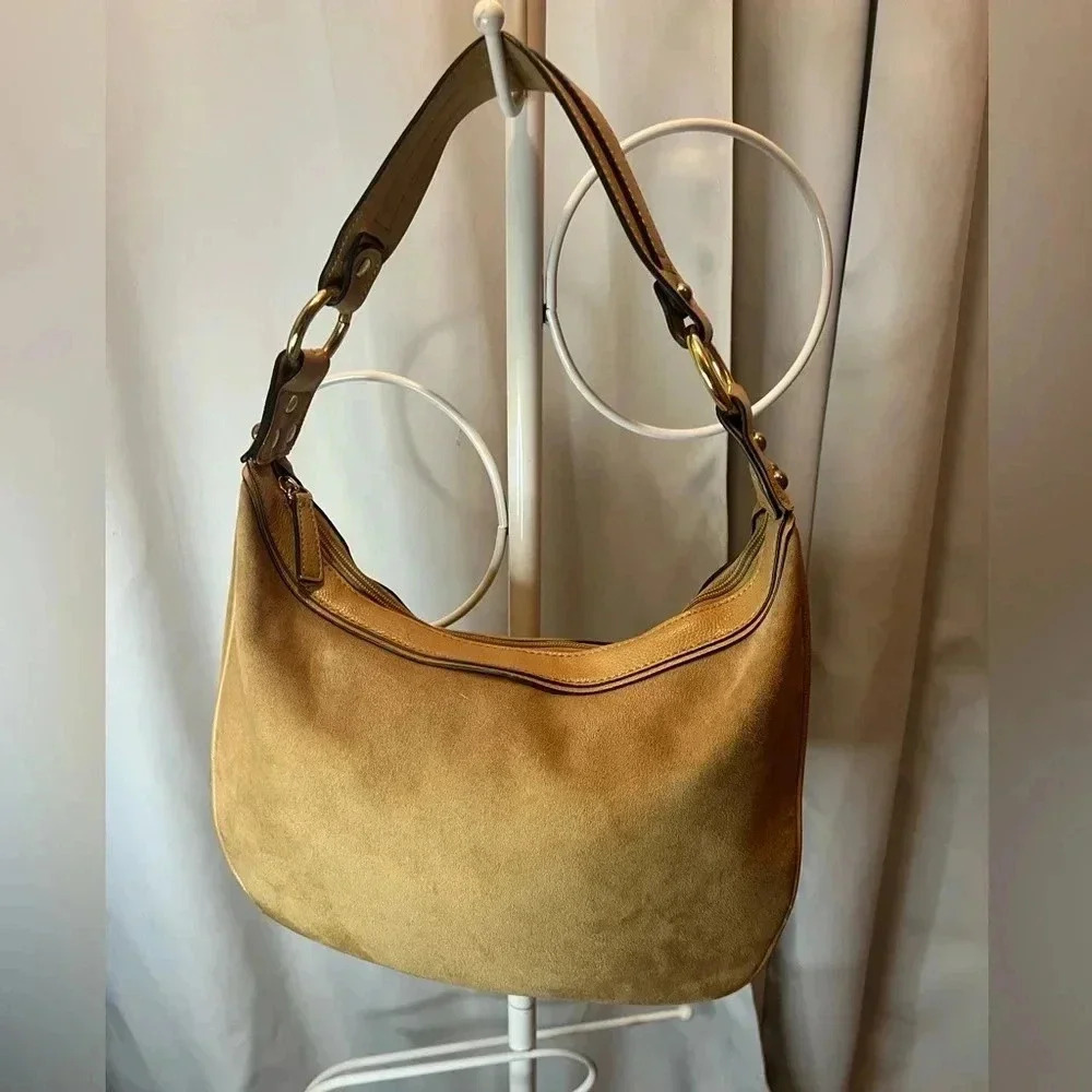 Liz Claiborne FAITHE Top Zip Shoulder Bag Purse Tan